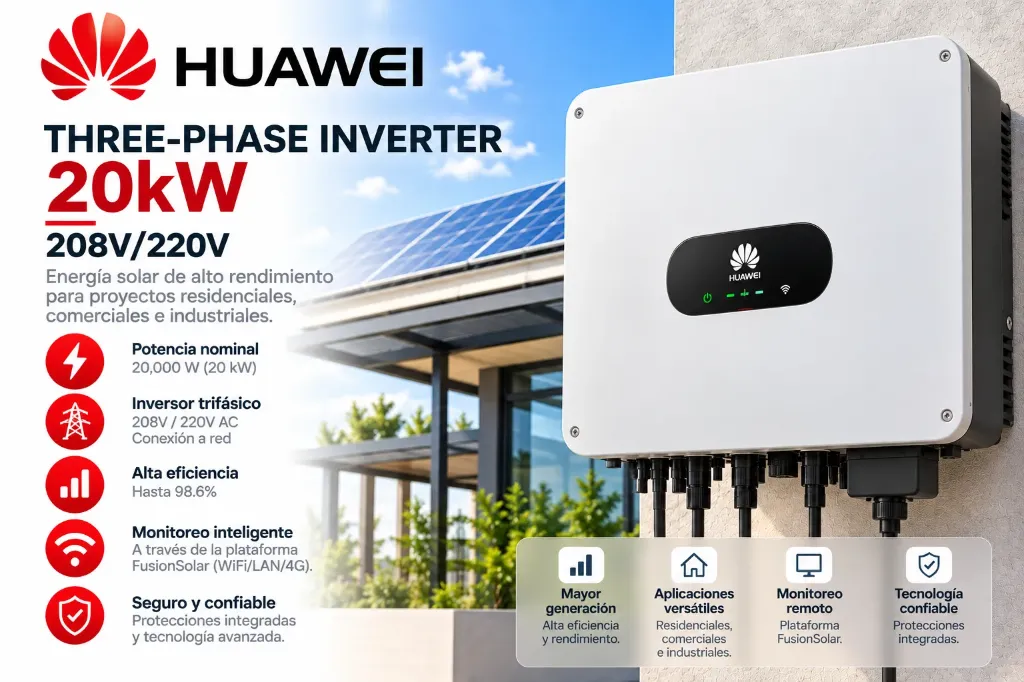 Huawei Three- phase inverter, 20kW, 208V/220V